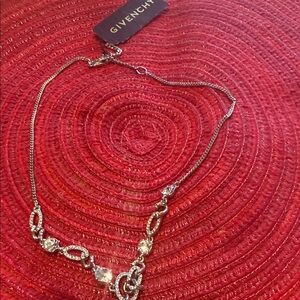 Givenchy Silver Necklace with Clear Accents